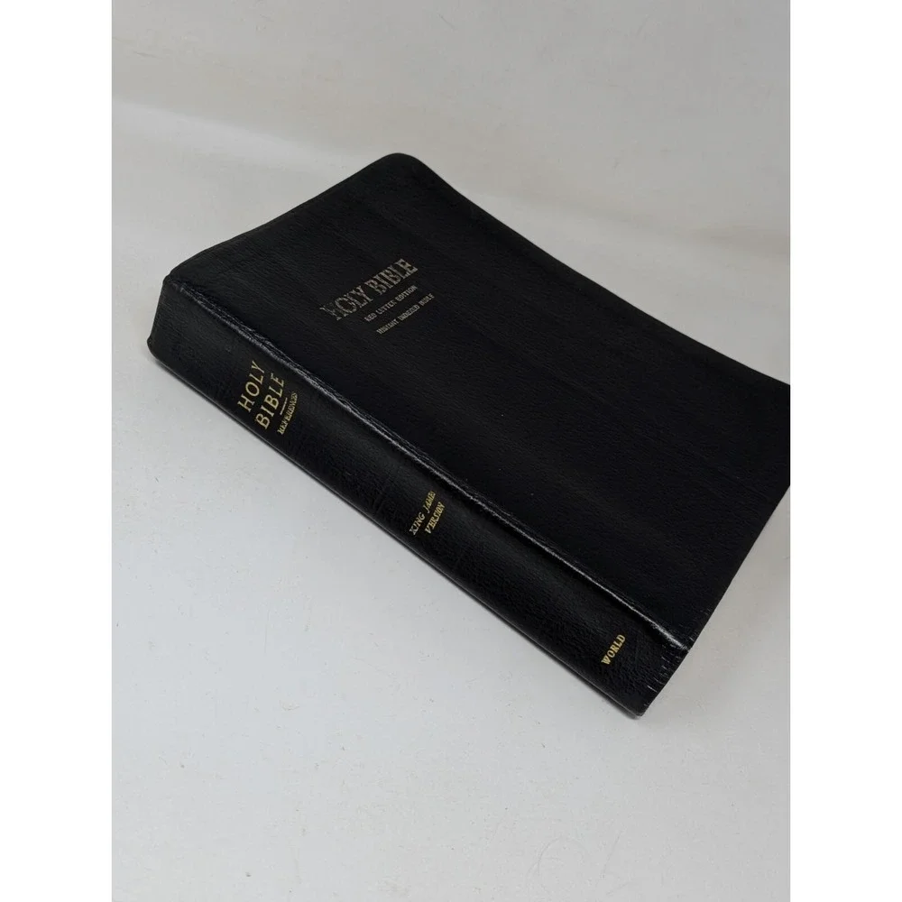 HOLY BIBLE King‎ James Red Letter Instant Indexed WORLD Self-Pronouncing Black